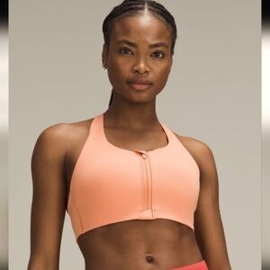 Lululemon Energy Zip-Front Bra *High-Support, B–G Cups - Coral Gym Yoga Active